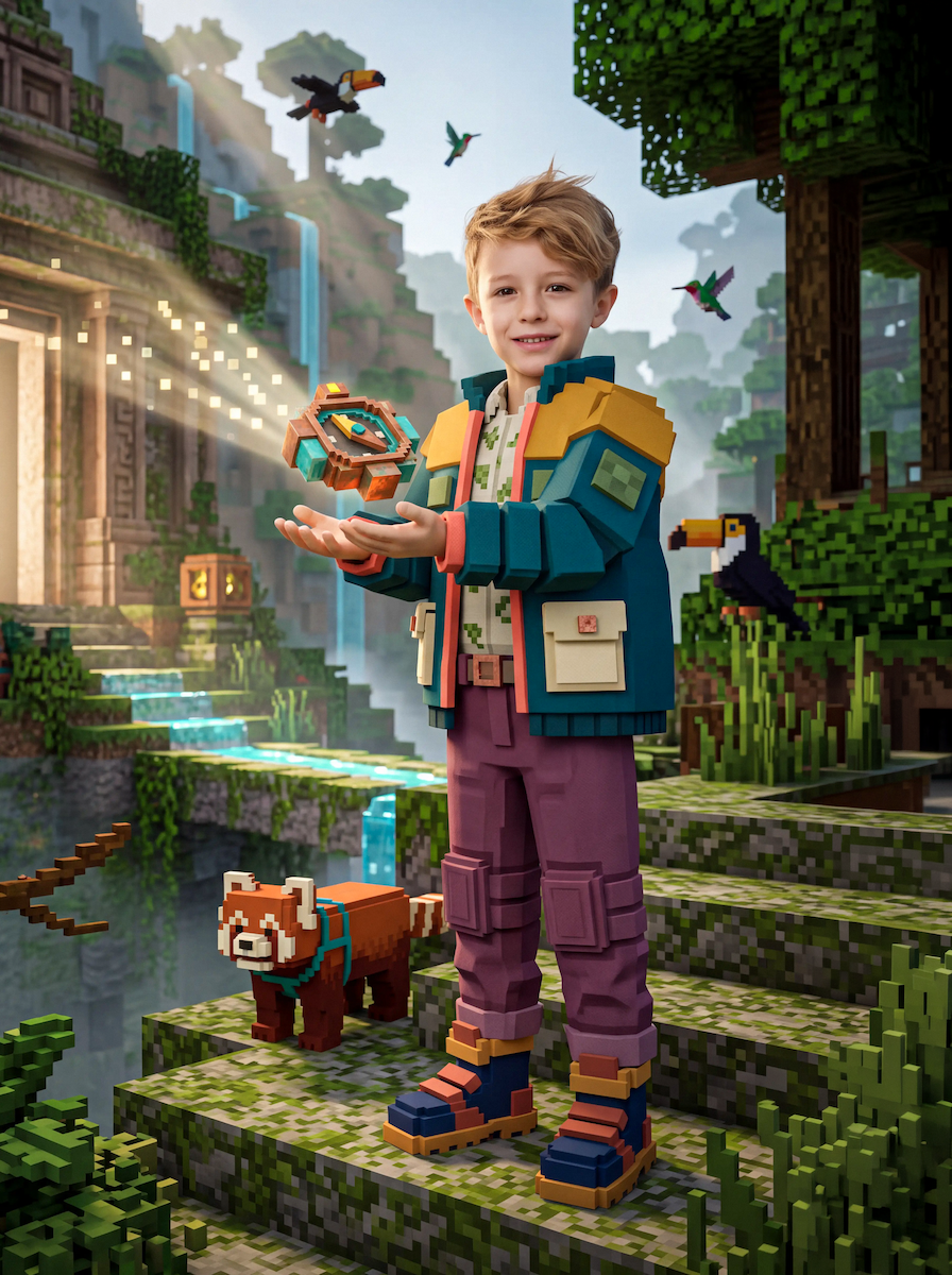 Block World Temple Adventurer